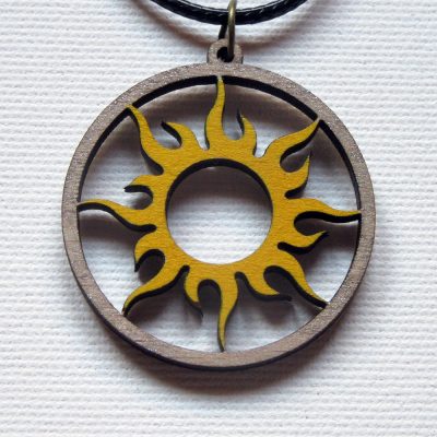 Medalion Mandala Soarelui pictat #2