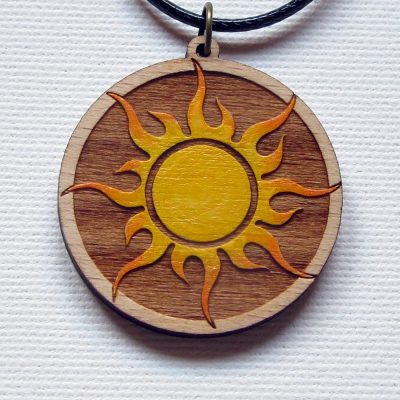 Medalion Mandala Soarelui pictat #1